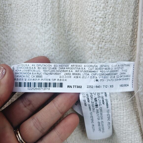 Zara Outerwear Cotton Wool Knit Open Long Cardigan Sweater Cream XS Small - Picture 8 of 9